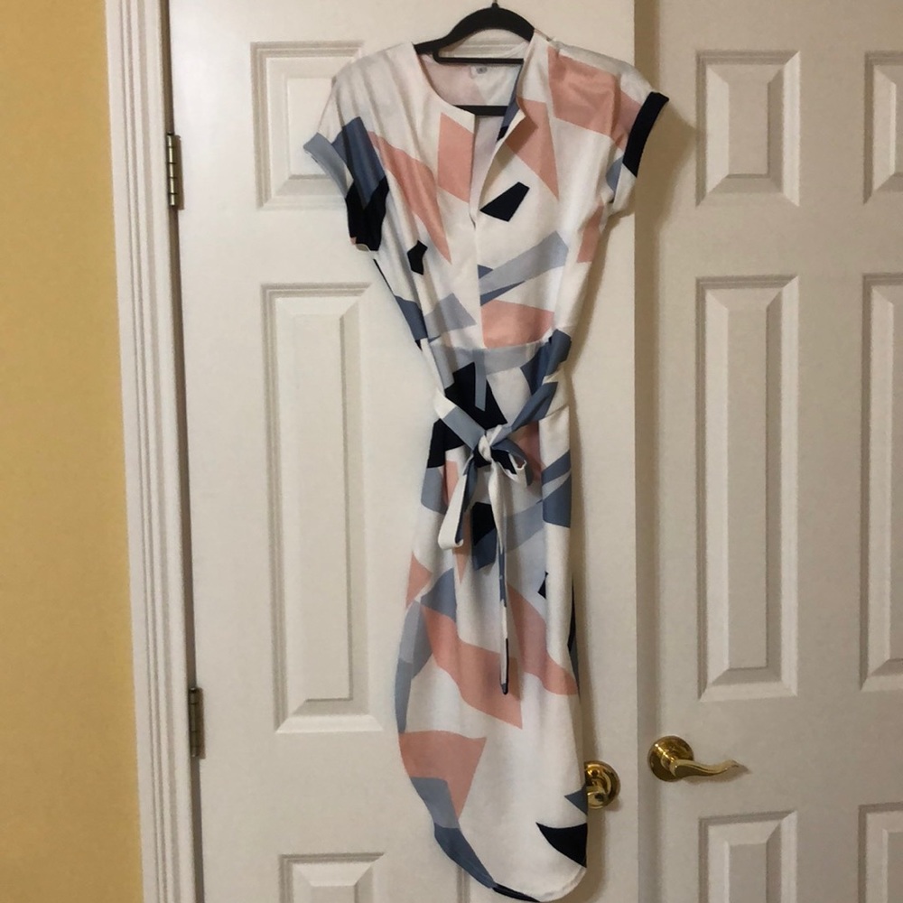 Geometric print midi dress